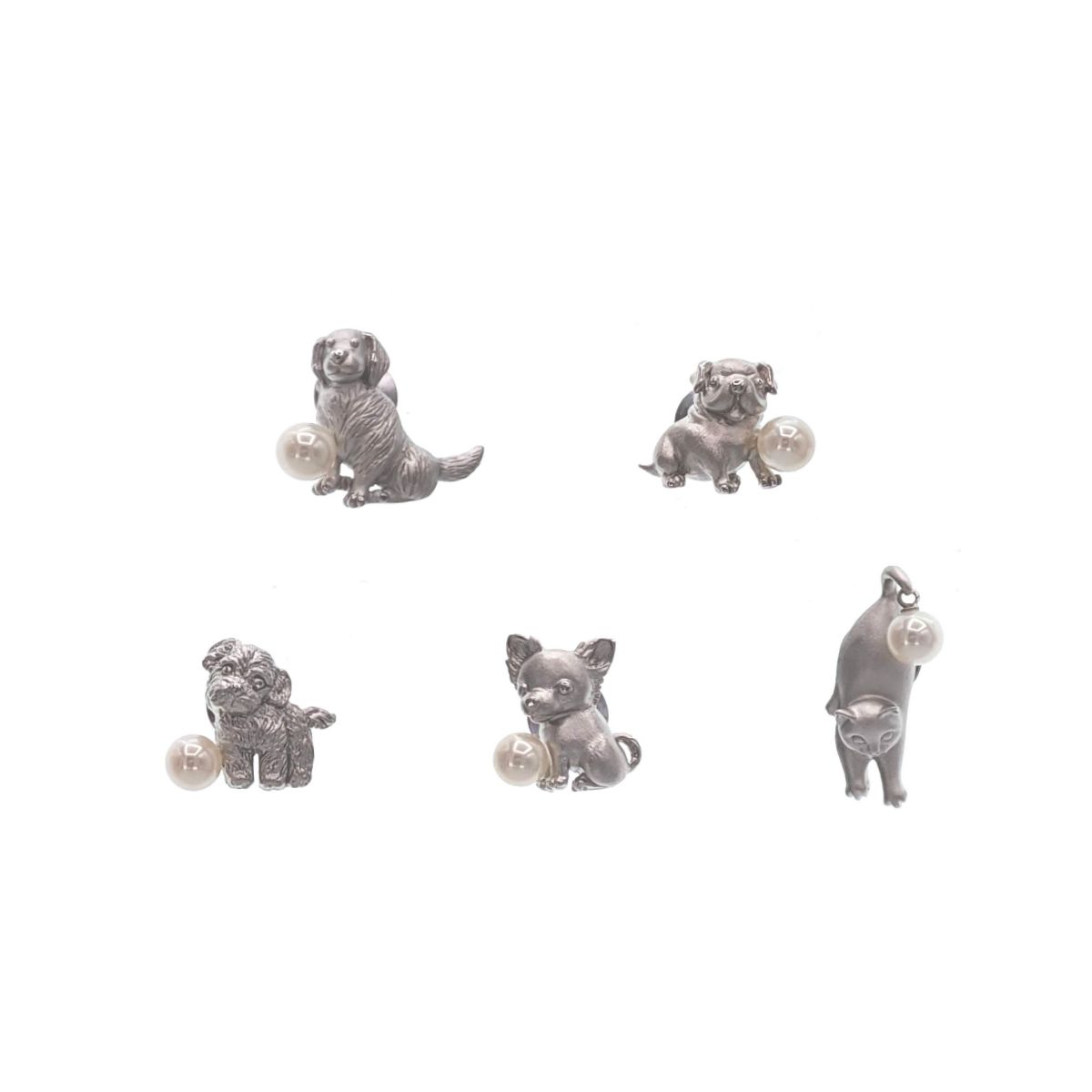 ≪ 愛犬愛猫 ≫ アコヤ真珠ピンブローチ 約6.5mm SV y-b-189