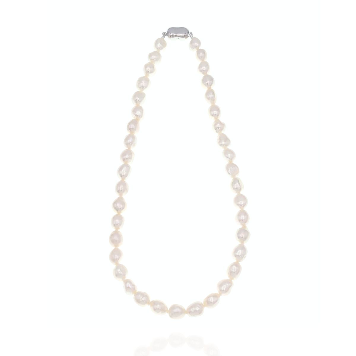 ≪ バロックパール ≫ 淡水真珠ネックレス 約8.0-9.0mm SILVER py-n-016