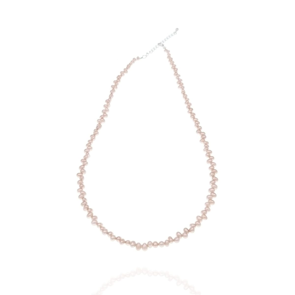 ≪ デコルテに花びら ≫ 淡水ベビーパールクレオパトラネックレス 約3.5mm SILVER y-n-694